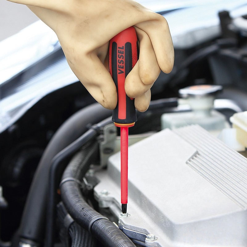 VESSEL 9602PS Megadora Insulated Screwdriver 2-piece Set, Anti-Shock, VDE Standard