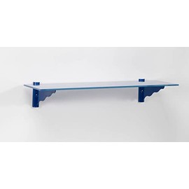 LTL Home Products Puzzle Glass Wall Shelf Kit, 7" x 36", Wave Blue