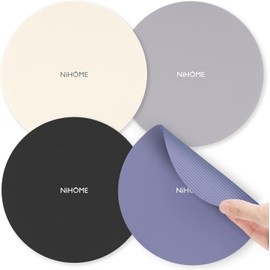 NiHome Abridor de Frascos Silicona 15cm Antideslizante, Posavasos Cocina Textura Trasera con Rayas para Agarre Firme, Grado Alimenticio Libre de BPA, Resistente al Calor, Apto para Lavavajillas