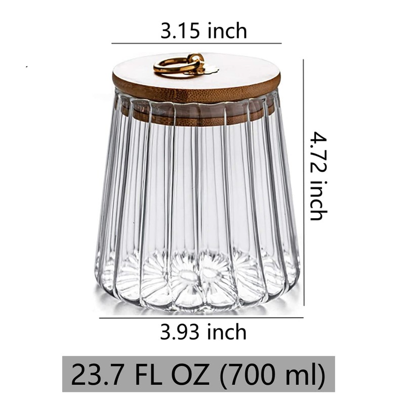 ANSQU Glass Jars Coffee Nuts Canister Airtight Storage Jar Petal