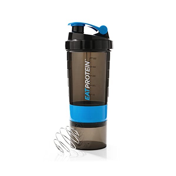 EatProtein 500ml Protein Shaker with Mixing Ball and 2x Storage