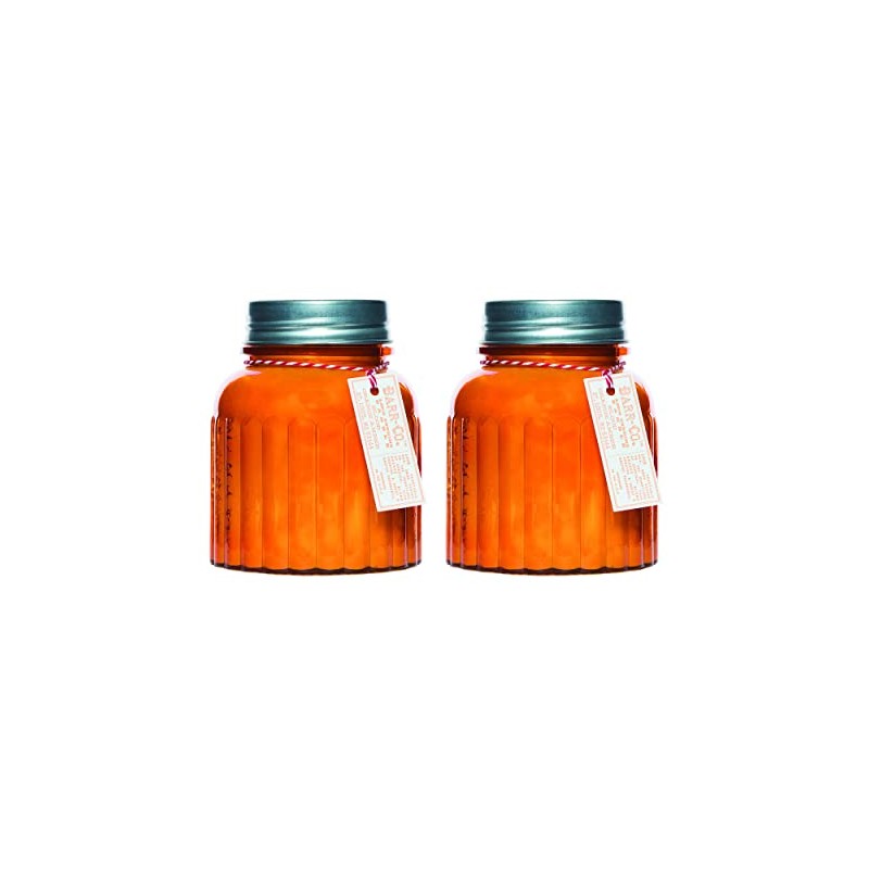 Set of 2 Apothecary Jar Candle - Blood Orange Amber