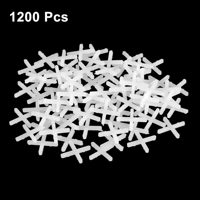 uxcell 1200Pcs Tile Spacers, 2mm 5/64" Cross Shape Wall Floor