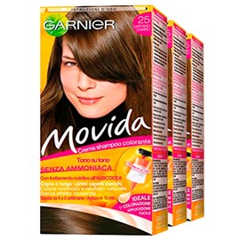 Garnier Movida Semi-Permanent Hair Colour Cream Shampoo Tone on Tone Colour 25 Light Brown without Ammonia Prevents Regrowth Effect, Works in 15 Minutes - 3 Treatments