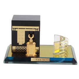 Muslim Crystal Gilded Kaaba Three Piece Model Islamic Building Handicrafts Souvenirs Home Decor