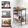 MAHANCRIS Bar Cart for Home, 3-Tier Serving Cart with Wheels