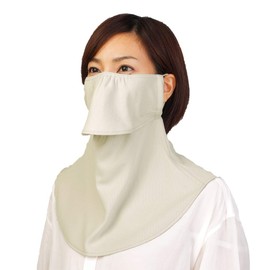 YAKeNU UV CUT MASK UV Protection Face Cover, Yakenu Standard Long, Non-Stuffing UV Protection Mask (Velcro Velcro), 13.2 gal (550 L), Long Beige