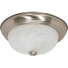 NUVO 60/198 Flush Mounted Dome Light Fixture, 13", Brushed Nickel/Alabaster Glass