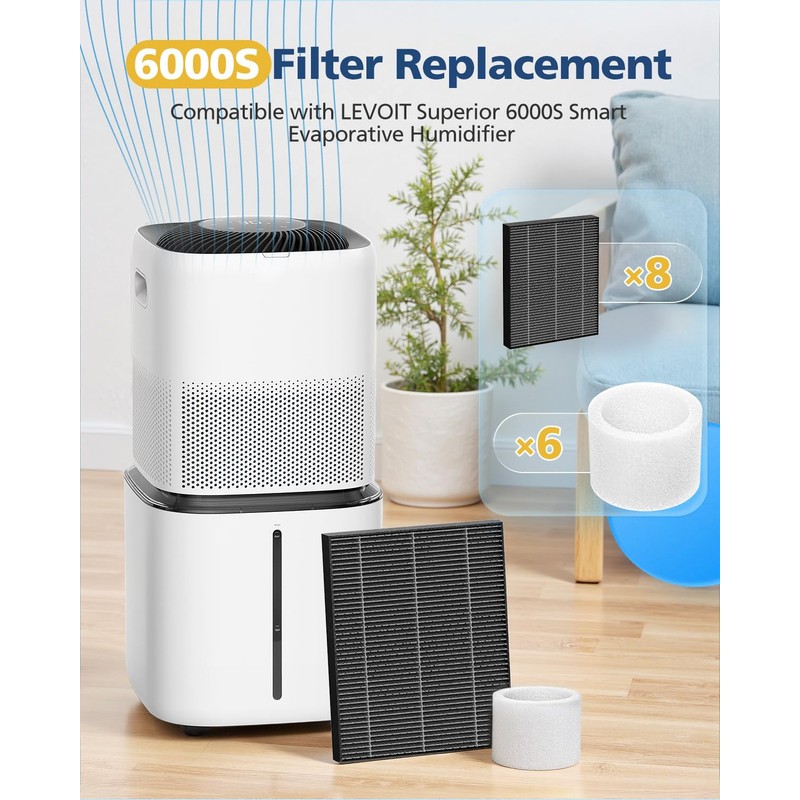 Beckacher 6000S Filter Replacement Compatible with LEVOIT Superior 6000S Smart