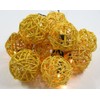 Rattan-ball light chain yellow / Ball light chains