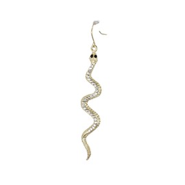 Gold Snake Earrings Asp Cleopatra Toga Serpent Dangle 3 3/8" Long Lightweight for Women