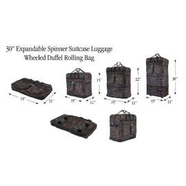 New York XPress 30" 36" 40" Rolling Wheeled Duffel Bag Spinner Luggage Expandable (BrownCheck, 30")