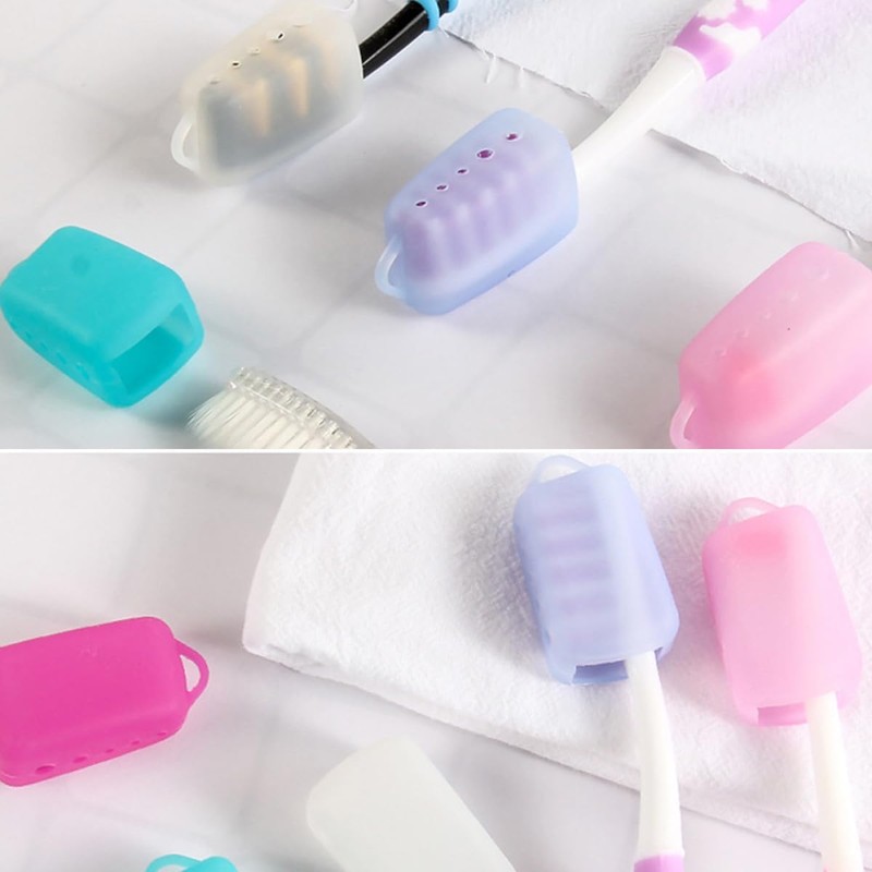 IMIKEYA Fundas para Cepillo de Dientes de Silicona, Protectores Ventilados