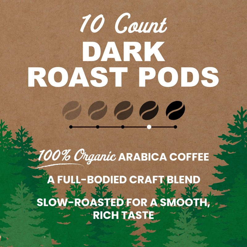 Vermont Coffee Company, Organic Dark Roast Coffee Pods, Single-Serve, Compostable