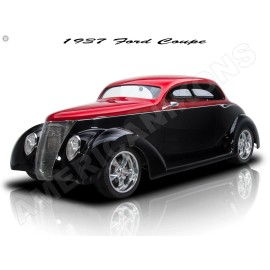 1937 Ford Coupe Hot Rod New Metal Sign: Fully Restored