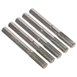 iuniq 5 pcs 2.36 Inch Exquisite Diamond Burr Bits, Silver Durable Cylinder Grinding Burr for Carving