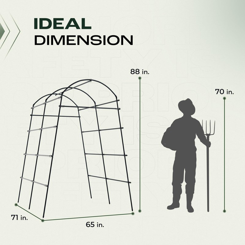 Idzo Garden Arch, 88in Tall Stainless Steel Tunnel Vegetable Trellis