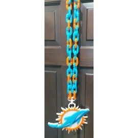 Miami Dolphins Large Logo Fan Chain Necklace