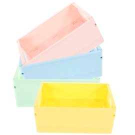 Levemolo 4Pcs Stackable Storage Box Versatile Sundries Organizer for Home Office for Cosmetics Keys Collapsible Design