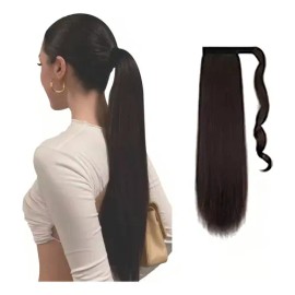 Coleta Postiza Clip swancooyu Extensiones Sintéticas Negro 55.9 cm