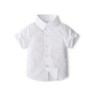 Toddler Boy Outfits Gentleman Short Sleeve Button Shirts+Bowtie+Suspender Shorts Formal