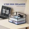 Supeasy 3 Tier Paper Organizer with Handle, Mesh Desk Organizer