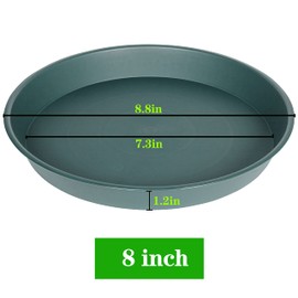 Bleuhome 6 Pack of Bird Bath Bowl 8 inch, 8 10 12 14 16 18 20 inch Heavy Duty BirdBath Bowls only, Durable Plastic Round Large Plant Saucer Dish for Garden (8", Green)