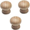 Merriway BH05185 (4 Pcs) Cupboard Door/Drawer Knob Beech Drilled Unlacquered