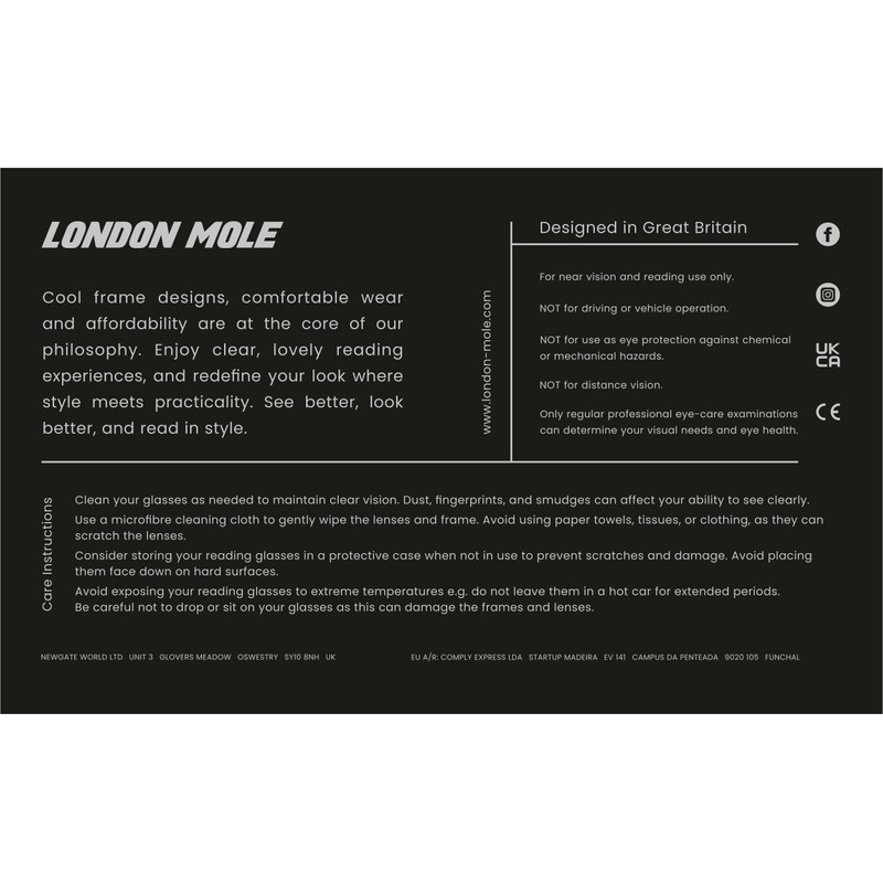 LONDON MOLE® Pilot reading glasses | Cool pilot style shaped