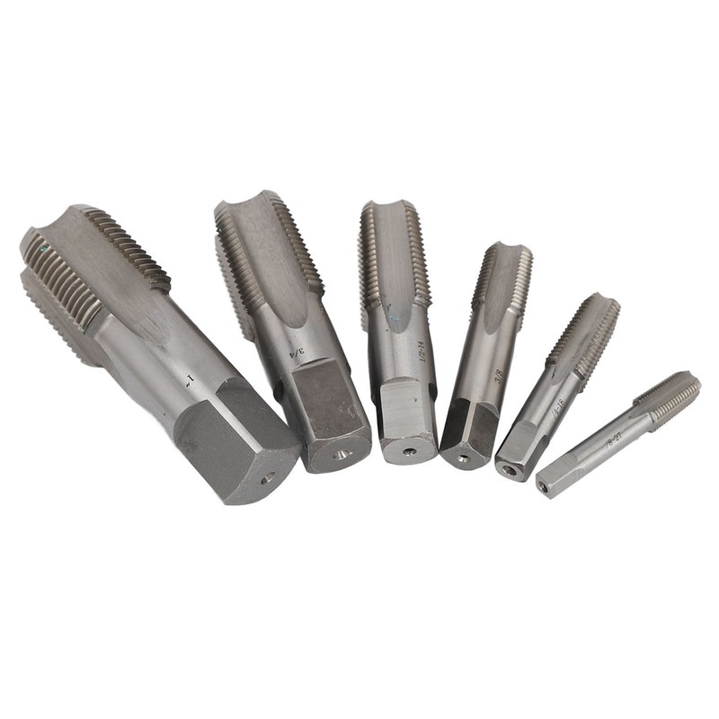 6Pcs NPT Pipe Tap Set Thread HSS for Plumber Industrial