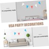 jojofuny July Patriotic Bunting Banner Red Triangular Flags for Independence