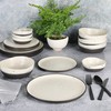 Gibson Elite Rhinebeck Double Bowl Dinnerware Set, Service for 4