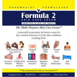 Formula 2 Skin Care Cream - 8 oz. jar Pharmacist Formulated Moisturizer and Barrier Cream