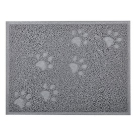 DM Cat Litter Box Debris Catcher Mat 16x12 Inches,4 Colors Available (Gray)