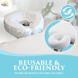 NRG Waterproof Face Cradle Covers for Massage Table, 10-Pack - Face Cradle Moisture Barrier Cover - Massage Headrest Covers, Massage Face Cradle Cover - Protects Head Rest Pad from Moisture & Debris