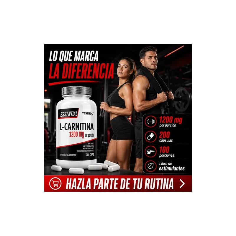 Carnitina Essential 1200mg Alta Concentración Sabor Apoyo Uso Deportivo Eficiente