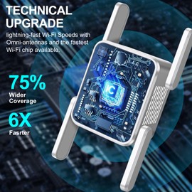 Ax1800 WiFi Extender Signal Booster, Dual Band 2.4g/5.8g Internet Extender WiFi Booster, Easy Setup Mesh WiFi Extenders Signal Booster for Home, Office, and Multi-Device Compatibility