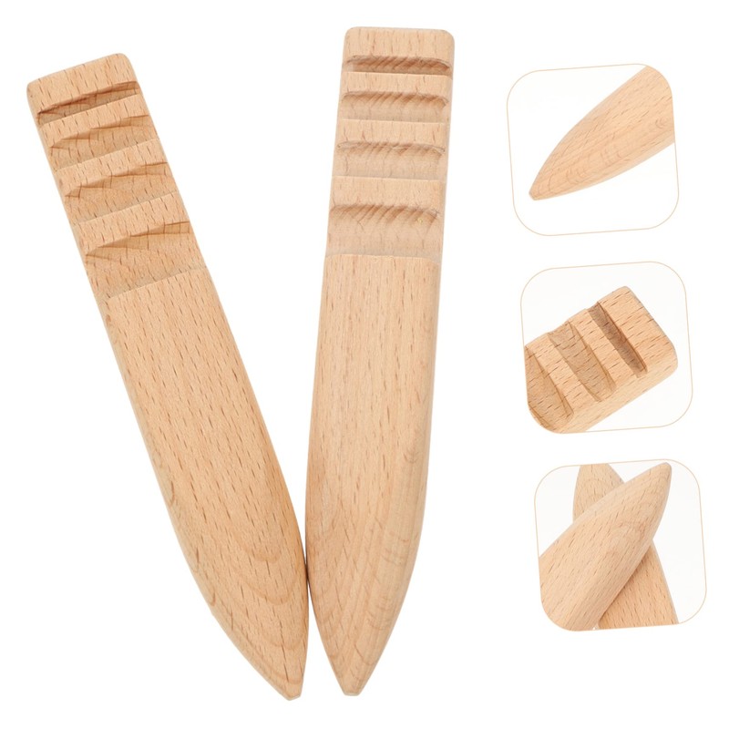 FUNOMOCYA 2pcs Leather Burnishing Tool Set for Leather Crafts Sanding