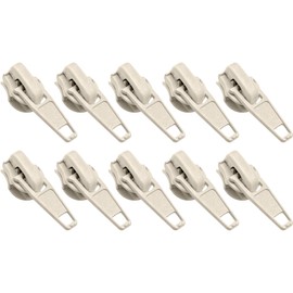 10pcs #5 Metal Zipper Slider Pulls for Coil Teeth - Beige