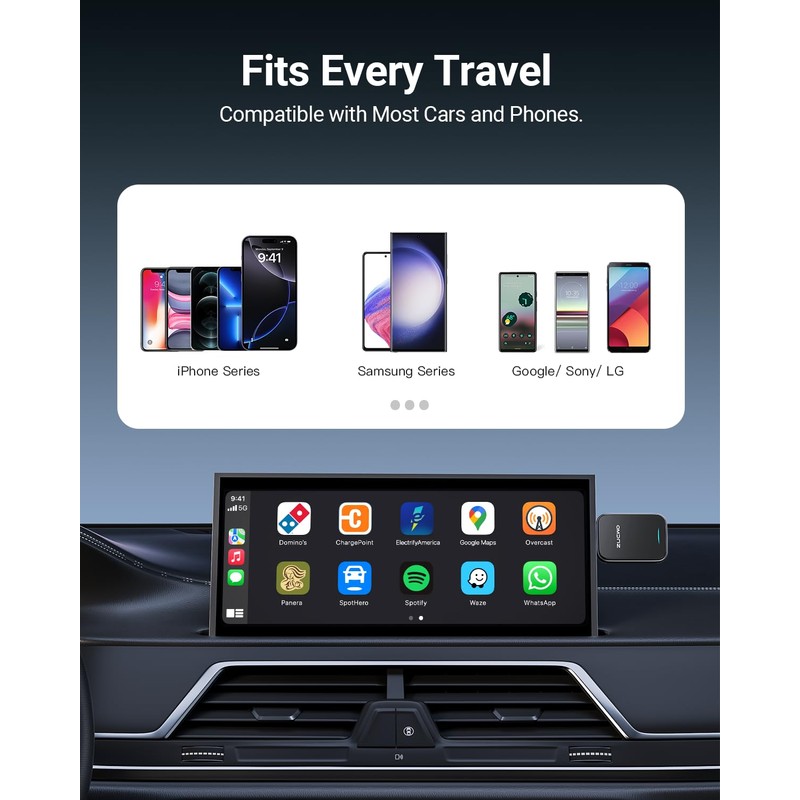 ZUCWO Wireless CarPlay Adapter - Seamlessly Convert Wired to Wireless