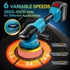 Upgrade Cordless Car Buffer Polisher with 21V 2×4000mAh Battery,6 In