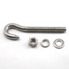 (6 Pieces) M10 Heavy Duty Thread Eye Hook 304 Stainless