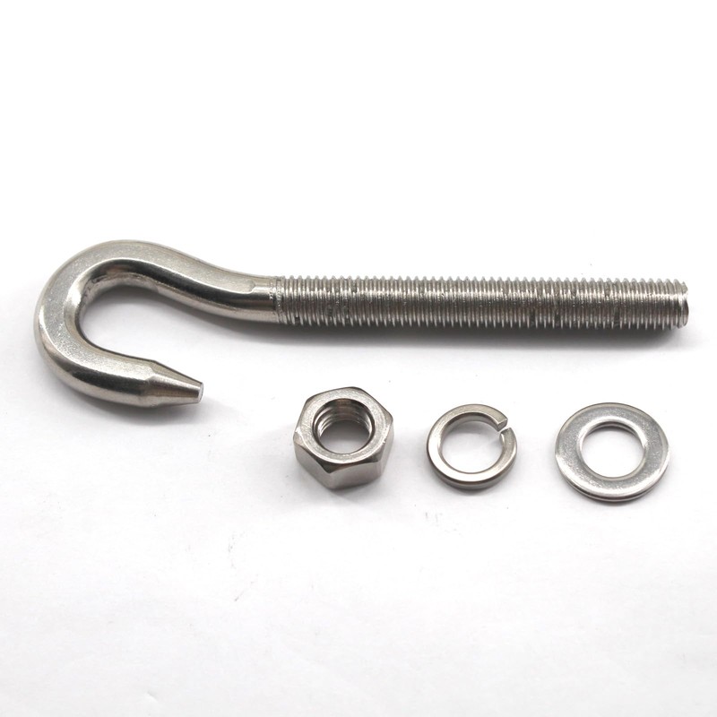 (6 Pieces) M10 Heavy Duty Thread Eye Hook 304 Stainless