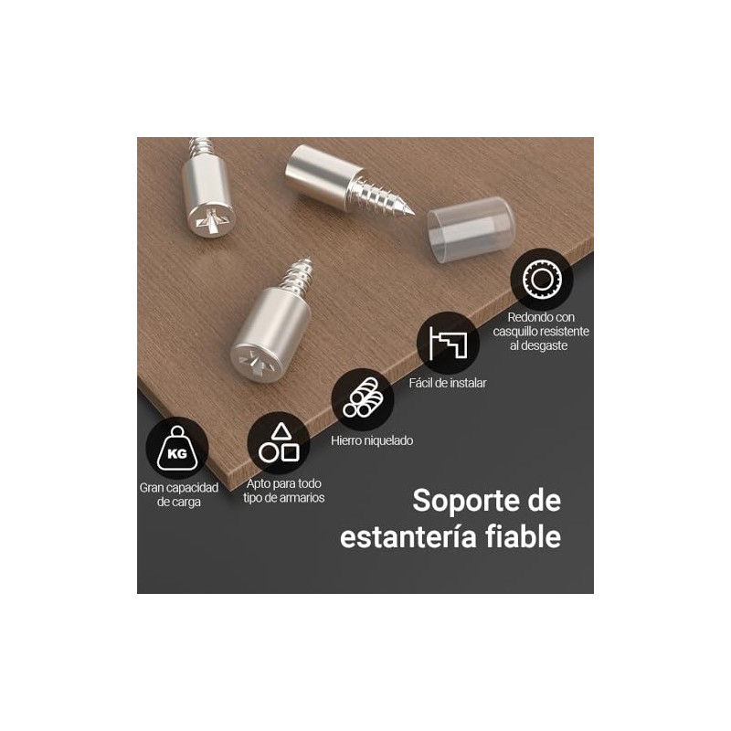 100 Clavijas de Soporte de Tornillo Autorroscantes, Jeswo Pin de