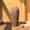 TDIAVH Rustic Farmhouse Ceramic Vase, 15.1 Inch, Floor Decor, Brown