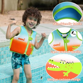 OSHYLE Children's Girls Boys Swimming Vest for Toddlers with Adjustable Safety Straps Age 3-6 (Crocodile, M)
