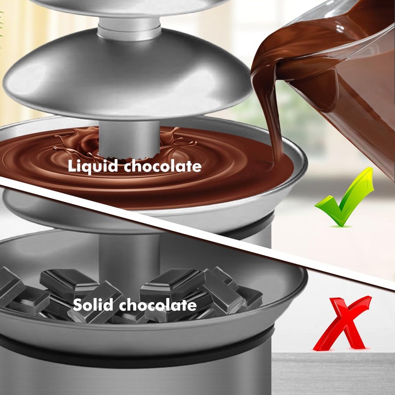 ZEVELOO Chocolate Fountain Machine Electric Chocolate Fondue Fountain Machine Stainless