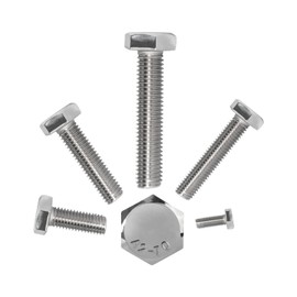 10 Hexagon Screws M6 x 20 mm Stainless Steel A2 V2A Thread up to Head Full Thread Hexagonal Screws Stainless Steel Screws Thread Screws Machine Screws External Hex Screws Set DIN 933