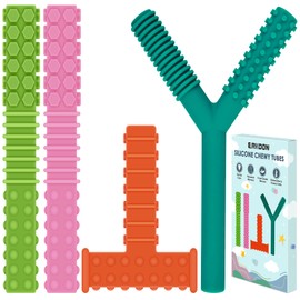 Sensory Chew Toy, ERKOON 4er Pack Silikon Kauen Training und Entwicklung Spielzeug Kauen Empfehlung eines Logopädin für Kinderkrankheiten,Autismus ADHS SPD,Oral Motor,Angst,Autistische Kinder