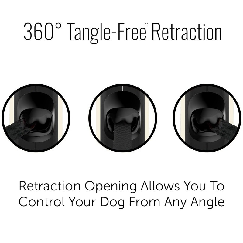TUG Oval 360° Tangle-Free Retractable Dog Leash with Integrated Waste